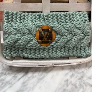 Ladies emblem knit headband, luxury, warm cozy christmas gift, trendy teen girl